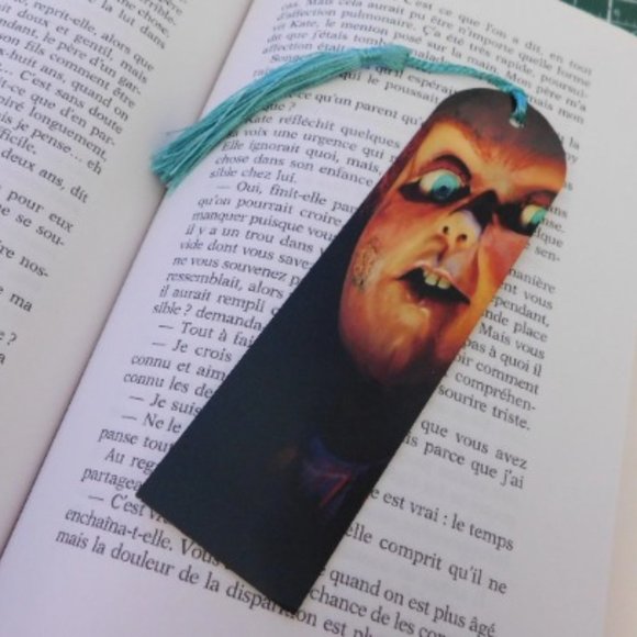 (2for20$ bundle) signet , bookmark for book  , en metal , chucky , horror movie - Picture 1 of 2